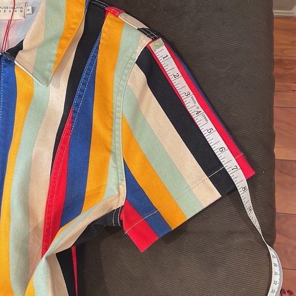 Super versatile Bohemian striped denim belted dress, Size 10! Alice + Olivia! - Picture 16 of 16